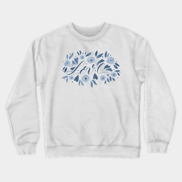 Love and flowers - grey Crewneck Sweatshirt by wackapacka